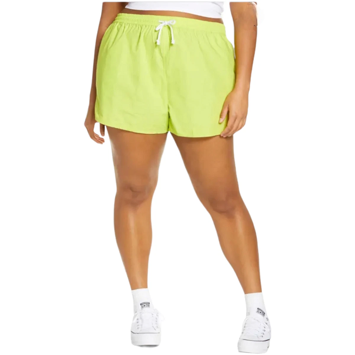Lime green plus size shorts sale