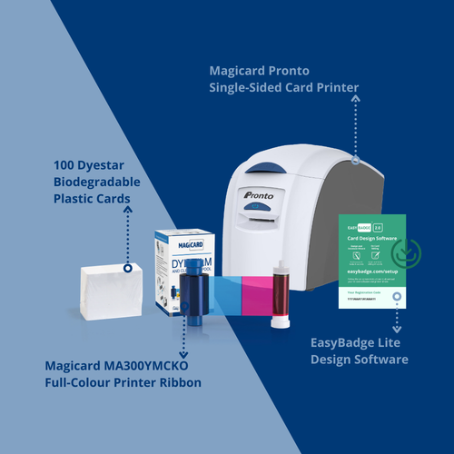 Magicard Pronto ID Card Printer Bundle with Ribbon and 100 Cards - Picture 3 of 11