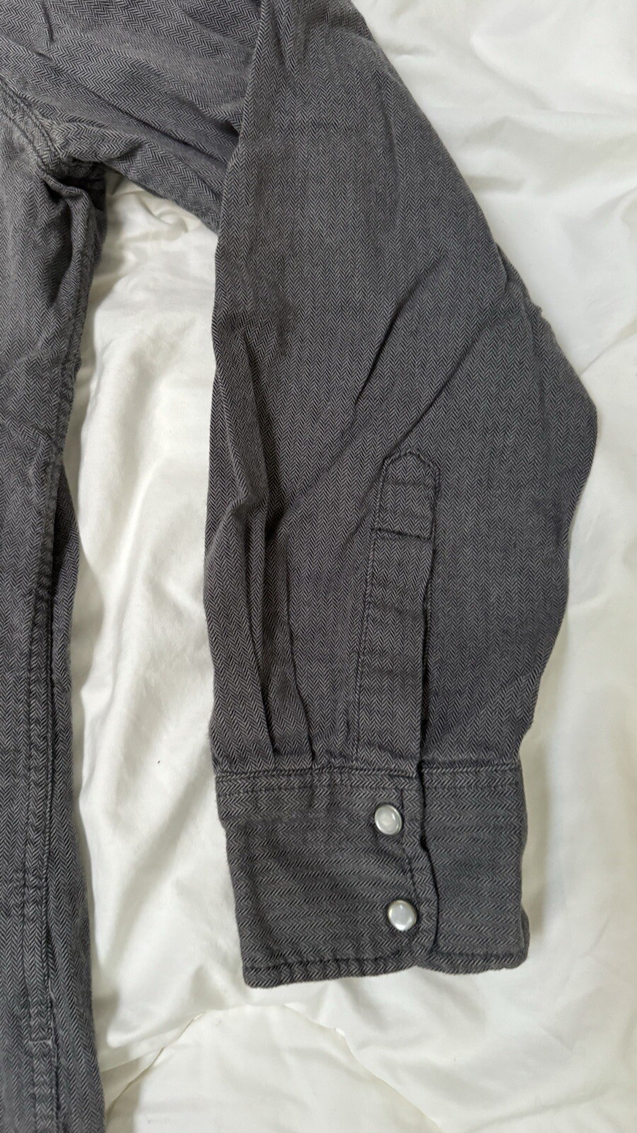 Mossimo Supply Co Athletic Gray Button Pearl Snap… - image 5