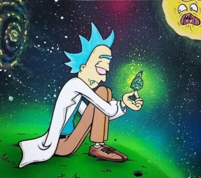 Rick Morty 420 Funny Glossy Vinyl Sticker 3 x 3.5 inch indoor/outdoor