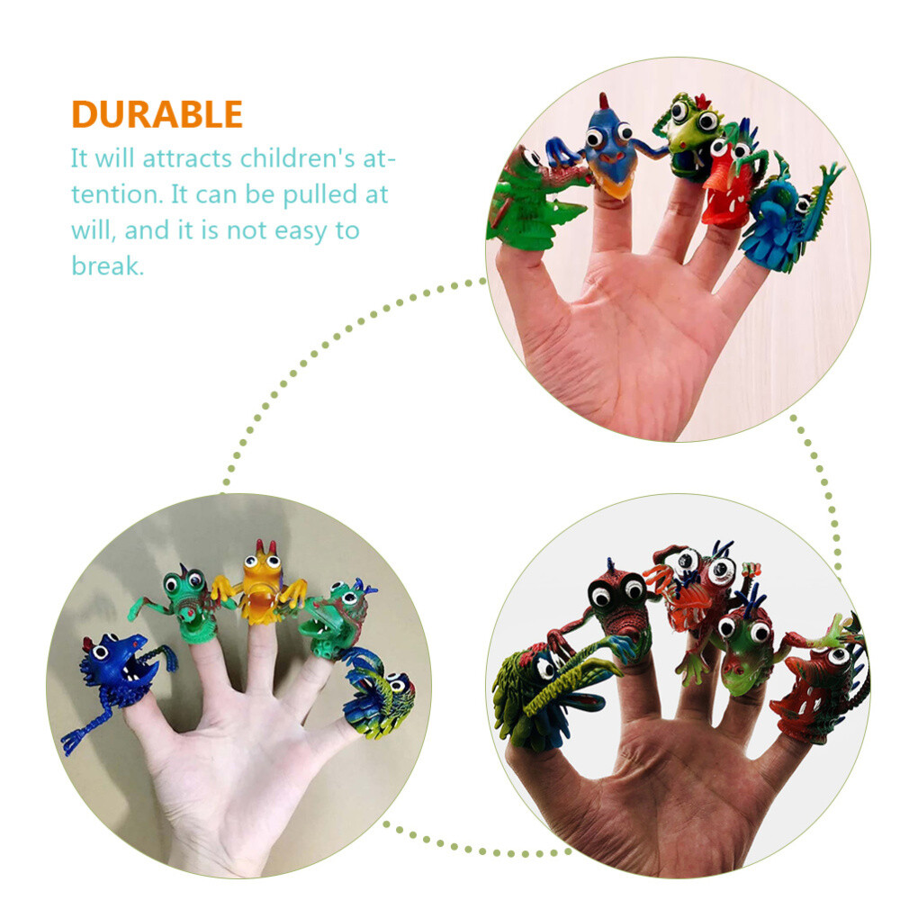 GLSTOY 20 Stück Dinosaurier Fingerpuppen - Farbwechsel PVC Ringe Für Kinder