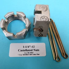 1-1/4”-12 Castle Nut Aircraft Slotted Axle Spindle Castellated Hex Nuts
