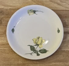 KPM Krister Germany Vtg Porcelain Bread Plate Yellow Rose Gold Rim 5 7/8"