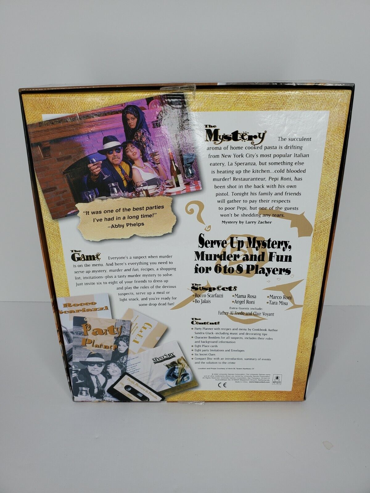 Pasta, Passion and Pistols Murder Mystery Board Game, by University Games