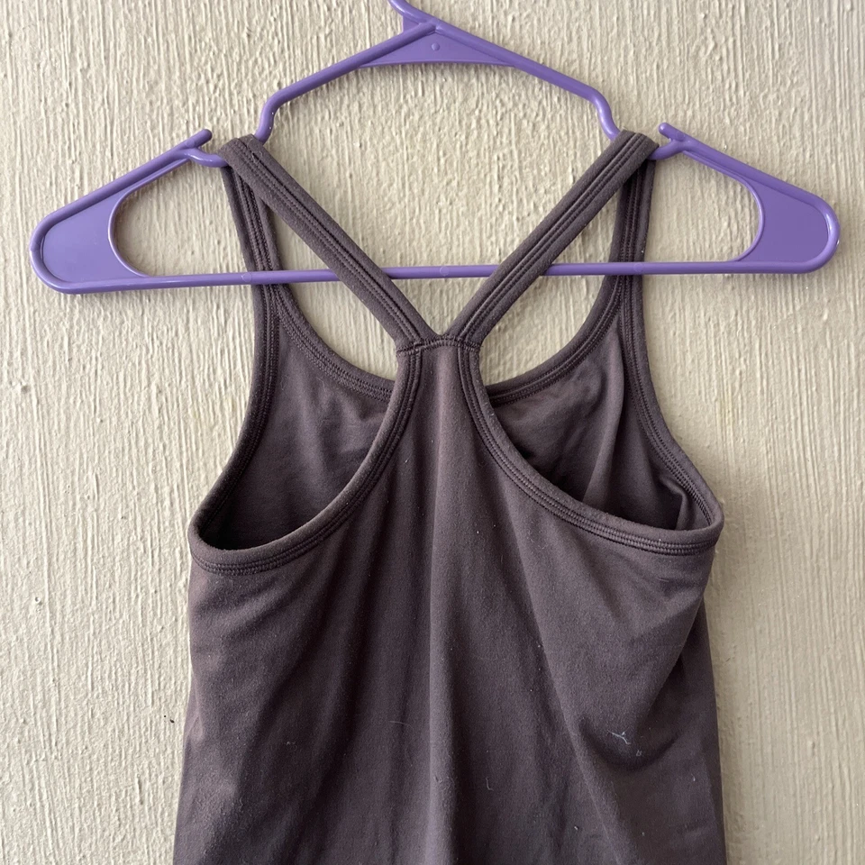 Camiseta sin mangas Prospirit espalda deportiva para mujer pequeña marrón sin mangas correr activa suave Foto 3 de 4