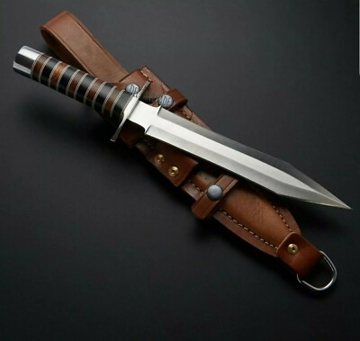 AWESOME-15'' HIGH CARBON STEEL HUNTING WILD DAGGER WITH LEATHER SHEATH