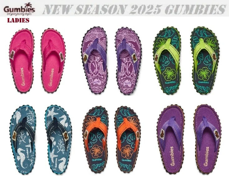 OFFICIAL WOMENS 2026 GUMBIES NATURAL FLIP FLOPS GUMBY ISLANDER FOOTWEAR FREEPOST