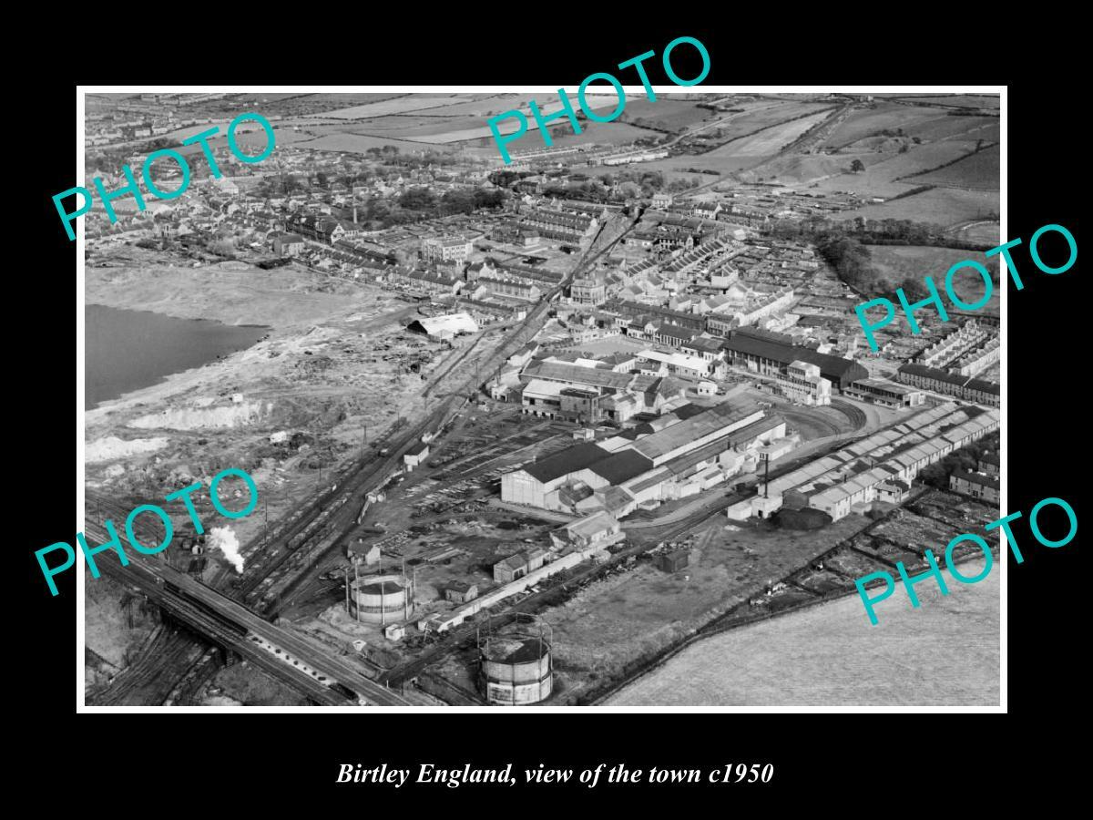 OLD 6 X 4 HISTORIC PHOTO BIRTLEY ENGLAND AERIAL VIEW OF THE TOWN c1950 ...