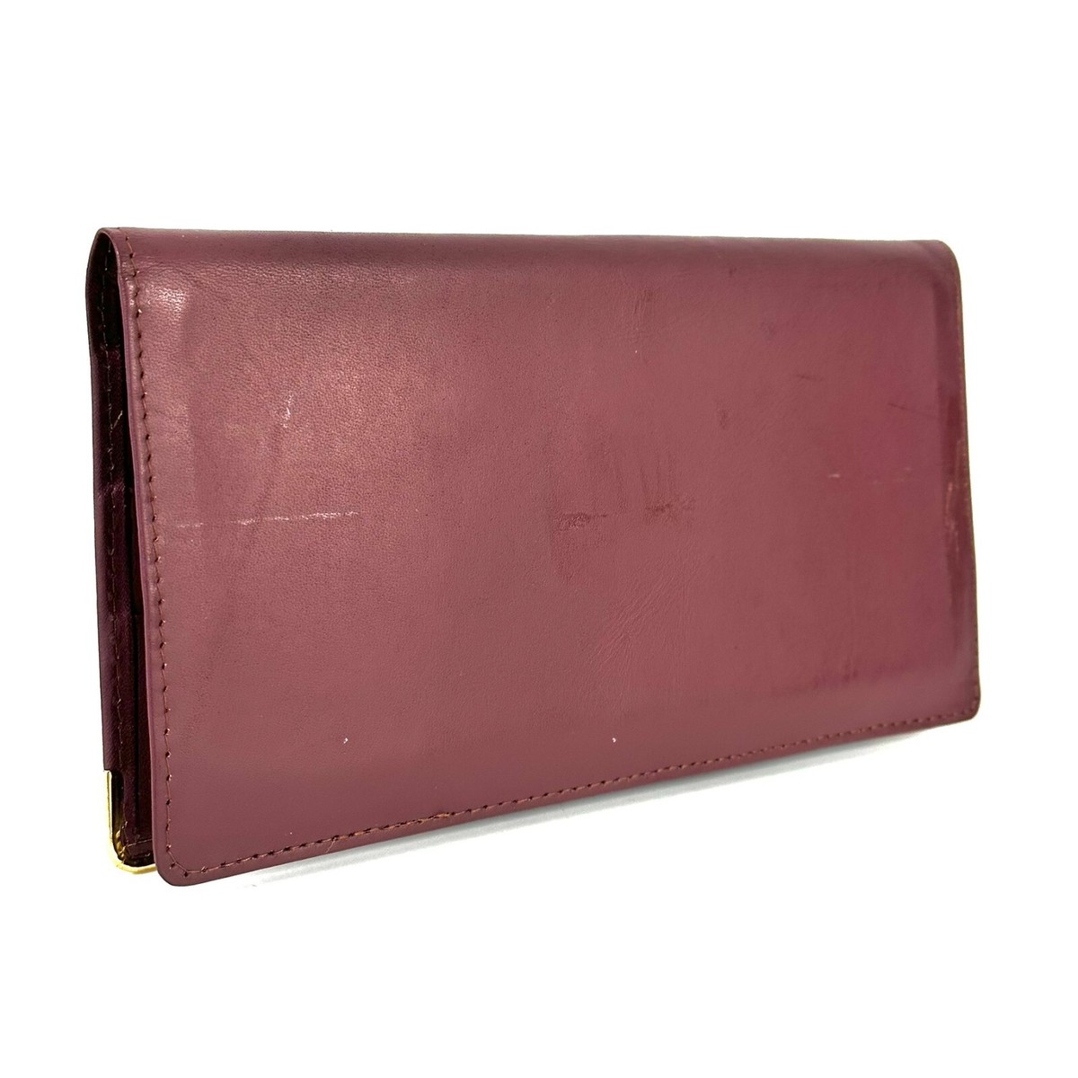 Authentic Cartier long wallet must wallet men ladies Bordeaux wine 