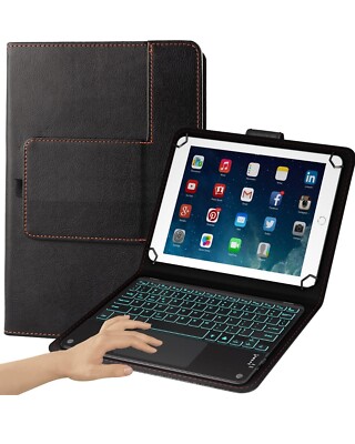 EOSO TouchPad Keyboard Case For 9-11  Tablets, 2in1 Bluetooth Wireless Keyboard 