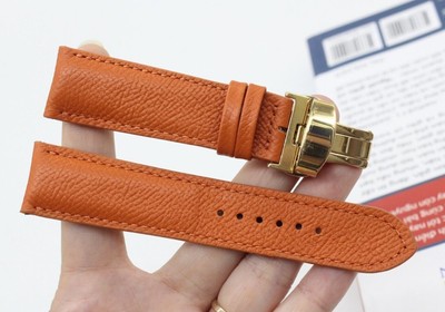 Orange Genuine Epsom Leather Watch Strap Quick Release For Men's Women's #008
