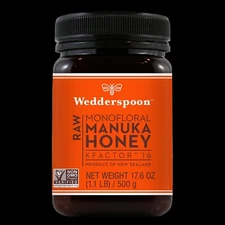 WEDDERSPOON NEW ZEALAND RAW MANUKA HONEY KFACTOR 16+ 1.1Lb 500g Kosher