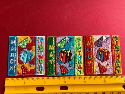 Girl Scout Patch Lot of 3  Birthday March May July  /GP20