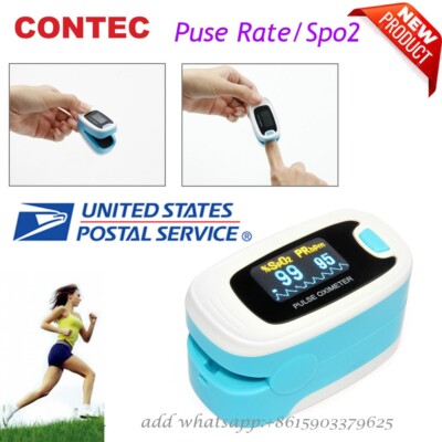 Finger Tip Pulse Oximeter Blood Oxygen Meter Rate Monitor BLUE OLED CONTEC