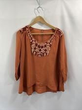 Ecote Urban Outfitters Embroidered Orange Tunic Size Medium