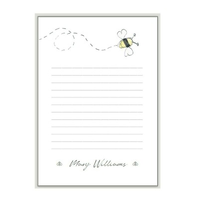 Personalisiertes BIENEN NOTIZPAPIER, blanko / liniert, A4 A5 oder A6 Schreibpapier Brief sn02