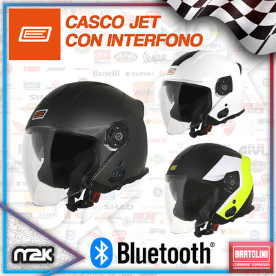 MODELLO 2022 - CASCO ORIGINE JET + INTERFONO BLUETOOTH MOTO SCOOTER VESPA  QUAD | eBay
