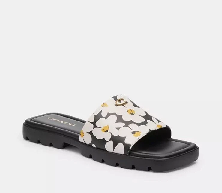MBT Sandali bassi COACH donna Firenze stampati C suola a strappo slip on slide multi $125