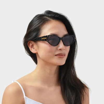 NEW BOTTEGA VENETA BV1002S 002 SUNGLASSES WOMEN BLACK HAVANA CAT EYE EYEWEAR ?BOTTEGA VENETA BV1002S 002 Havana/Gold/Grey Lens 55 mm  main image 4