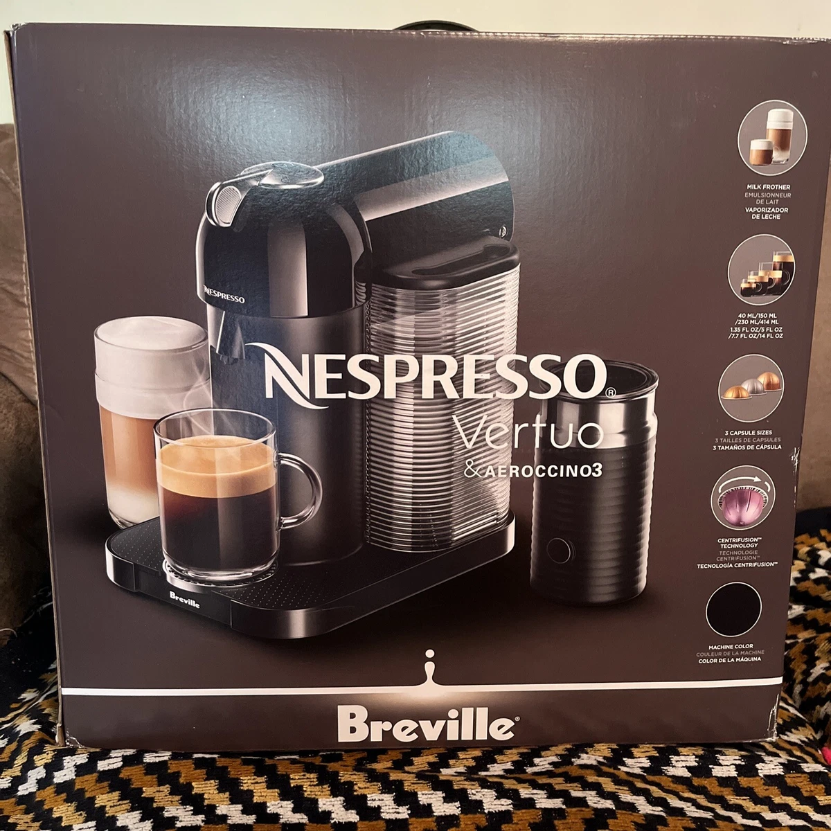 Nespresso by Breville Vertuo Centrifusion™ Espresso Maker with Aeroccino Milk  Frother