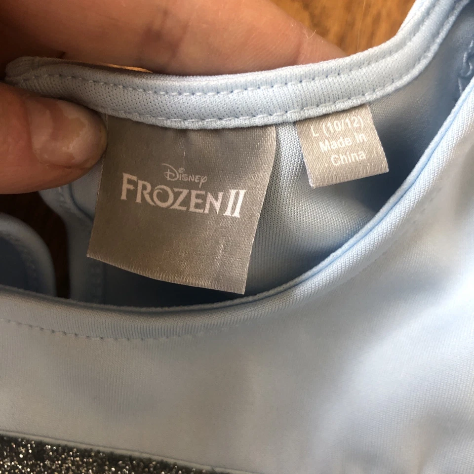 Disney  Frozen Anna Elsa Princess Dress Tutu Blue Ruffle Size 10/12 - Image 3 of 4