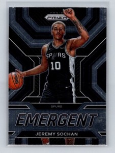 Jeremy Sochan Emergent Silver Prizm  Rookie 2022-23 Panini Prizm #7 RC Spurs