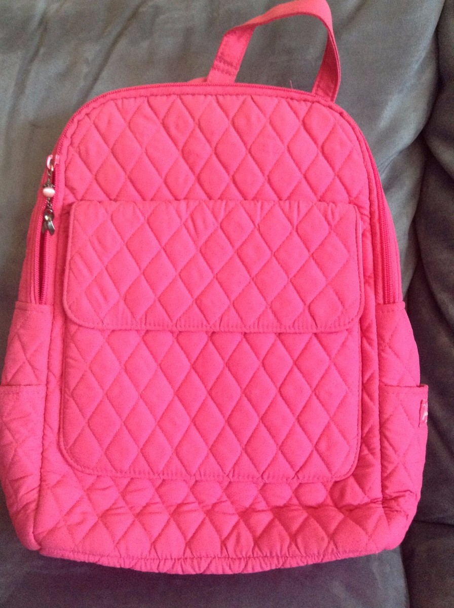 2004 Vera Bradley Classic Pink Microfiber Backpack Vera Bradley Small Backpack In Performance Twill - Hydrangea  main image 4