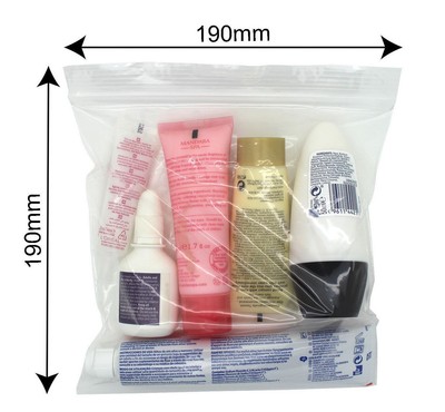 7 x bolsas de líquido transparente de seguridad del aeropuerto sello  plástico Vacaciones Viaje Equipaje De Mano | eBay