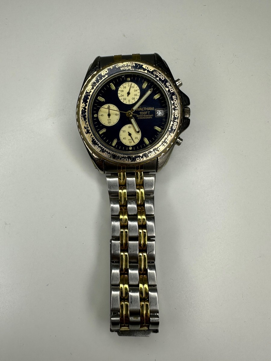 Waltham Chronograph Two-Tone XAX323 088 VD57 w/Date-Vintage