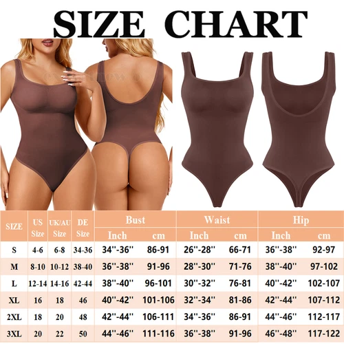 Plus Size Slimming Vest Wide Collar Type High Elastic Bodysuit Shapewear Yoga - Picture 20 of 23