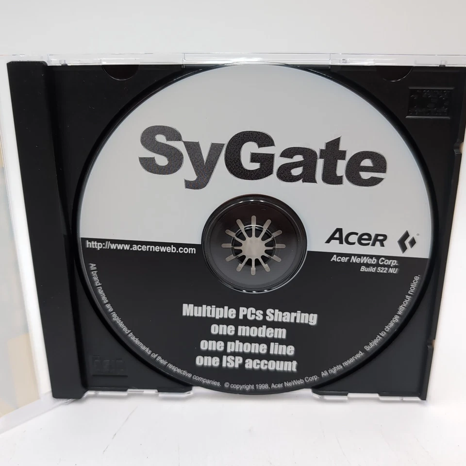 Software Acer SyGate de colección acceso telefónico Internet PC compartir una línea telefónica un ISP Foto 4 de 4