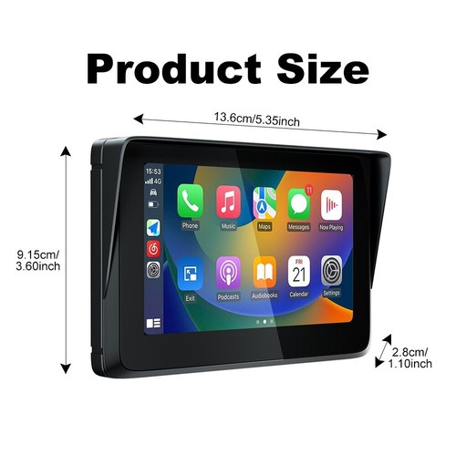 5 Inch Motorcycle Navigation Wireless Carplay Android Auto Bluetooth Motor GPS - Picture 2 of 13