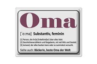 Blechschild Spruch 40X30Cm Oma BäCkerin Beste Oma Welt