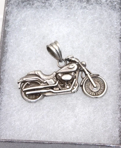 Vintage Harley Davidson Necklace Pendant 925 Sterling Silver