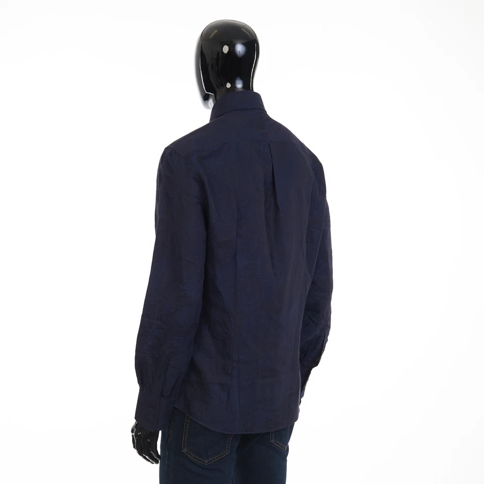 Chemise BRUNELLO CUCINELLI 795 $ - motif jacquard palmier, coton et lin... - Photo 4/4