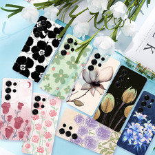 For Samsung Galaxy S24 FE S25 S23 S26 A16 A36 Shockproof Cover Phone Case Floral