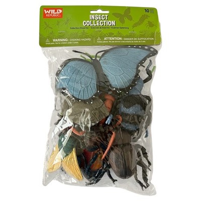 Wild Republic Animal Toys Insect Collections Lot 10 Beetle Butterfly Grasshopper