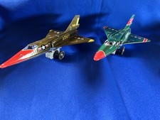 Vintage Army & Marine Convair F-106 Tin Litho Jets-Japan Friction-Both Works