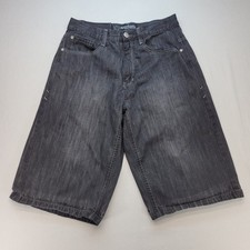 Southpole Denim Shorts Mens 34 Gray Baggy Y2K Embroidered Hip Hop Streetwear