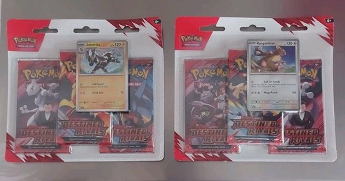 2 x Destined Rivals Triple Blister - Kangaskhan Zebstrika Pokemon TCG 6 Packs