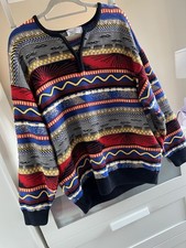 4SDESIGNS - Bawełniany sweter w paski z pół zamkiem błyskawicznym - Wielokolorowy Duży Bawełniany Gruby