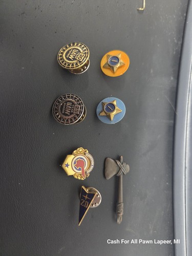 Rare vintage Pontiac Gold Filled suggestion award badge ZD logo uaw hatchet lot7