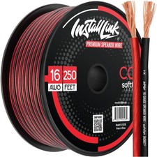 250ft 16-Gauge Speaker Cable - Flexible Frosted Red/Black for Car  Home Audio