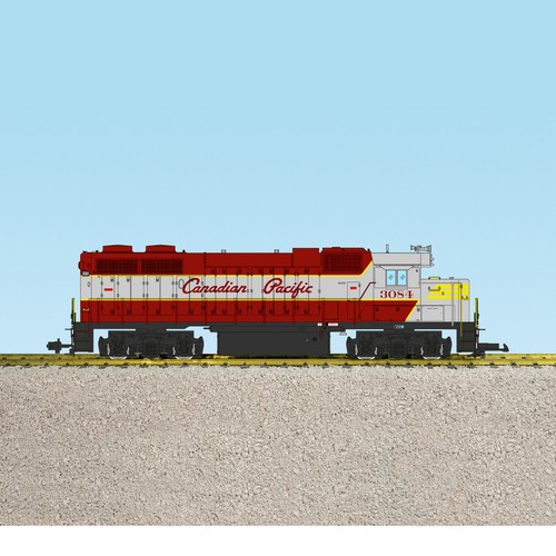 USA Trains GP-38-2 R22242 CANADIENSE PACIFIC GRANATE/GRIS/AMARILLO #3084 LUCES DE HUMO | Condition: New