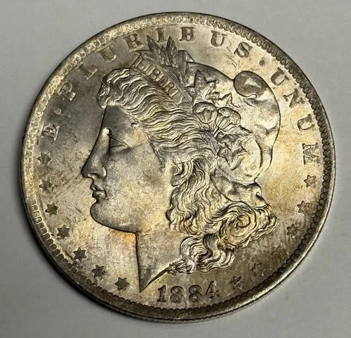 Toned AU/MS 1884-O Morgan Silver Dollar (all original), U.S. $1 Coin