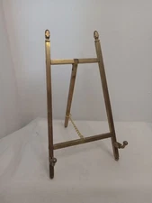 Vintage Solid Brass Mini Folding Art Easel Plate Picture Display Stand 7.5"