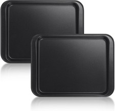 2 Pack Non Stick Baking Trays Mini Oven Tray Set Carbon Steel