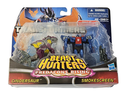 CINDERSAUR & SMOKESCREEN FIGURE SET TRANSFORMERS BEAST HUNTERS PRIME MOSC 2013