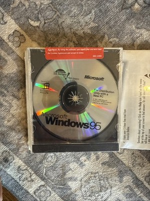 Microsoft Windows 95 OEM CD + COA | Sealed Vintage Software | AOL