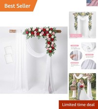 White Wedding Arch Draping Fabric 29" X 20FT Sheer Drapes Chiffon Fabric for Wed